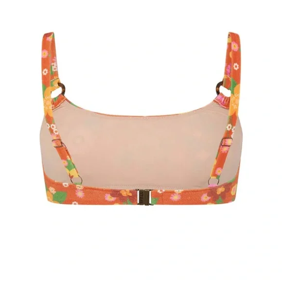 NWT Spell Pomelia Ring Scoop/Ring Pant Bikini in Retro Size XXS Orange Floral - Picture 7 of 16